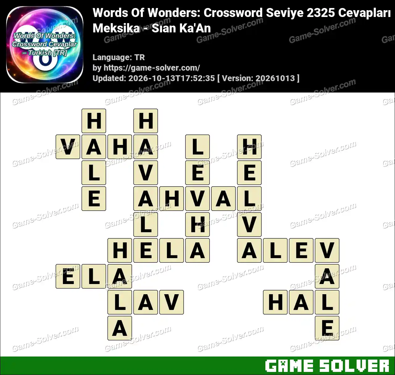 Words Of Wonders: Crossword Seviye 2325 Cevapları – Meksika – Sıan Ka’An